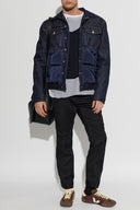 Jacheta DSQUARED2,  NAVY BLUE Quilted jacket with mixed materials