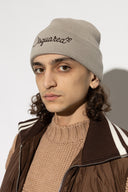 Caciula DSQUARED2, logo-embroidered beanie hat, Beige