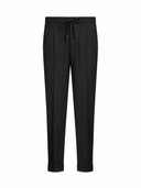 Pantaloni GRAN SASSO, Flanel cu pliuri, Negru