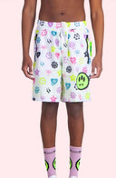 PANTALONI SCURTI BARROW, White with Print