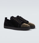 Sneakers Christian Louboutin, Spikes Design, Black, Light Gold