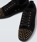 Sneakers Christian Louboutin, Spikes Design, Black, Light Gold