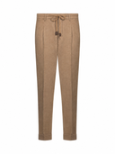 Pantaloni GRAN SASSO, Flanel cu pliuri, Maro deschis