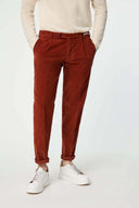 Pantaloni L.B.M 1911, Patterned Cotton Velvet, Brick Red