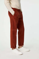 Pantaloni L.B.M 1911, Patterned Cotton Velvet, Brick Red