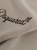 Fular DSQUARED2, logo-embroidered ribbed-knit scarf, Beige