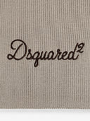 Fular DSQUARED2, logo-embroidered ribbed-knit scarf, Beige