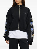 Jacheta OFF WHITE,floral-print Arrows zip-up sweatshirt