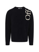 Pulover OFF WHITE Bookish cu logo brodat - Negru
