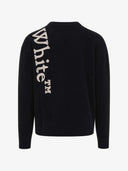 Pulover OFF WHITE Bookish cu logo brodat - Negru
