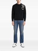 Pulover OFF WHITE Bookish cu logo brodat - Negru