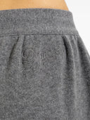Pantaloni DSQUARED2, Wide-leg trousers with drawstring, Lana, Gri