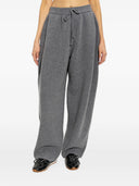 Pantaloni DSQUARED2, Wide-leg trousers with drawstring, Lana, Gri