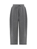 Pantaloni DSQUARED2, Wide-leg trousers with drawstring, Lana, Gri