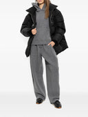 Pantaloni DSQUARED2, Wide-leg trousers with drawstring, Lana, Gri