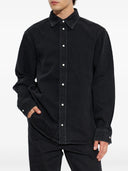 Camasa din denim OFF WHITE cu logo brodat - Negru