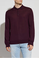 Tricou polo DSQUARED2 cu maneca lunga si logo brodat – Burgundy