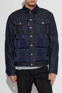 Jacheta DSQUARED2,  NAVY BLUE Quilted jacket with mixed materials