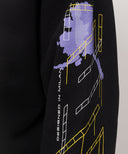 Hanorac OFF WHITE, with Arrow Archigeography logo print, Negru