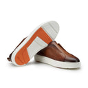 Loafers Santoni,dark brown suede slip-on sneaker