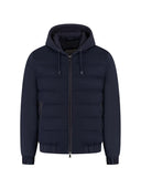 GEACA CORNELIANI, quilted hooded jacket, Navy blue