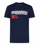 Tricou DSQUARED2, Cool Fit, Keep Moving Around, White Logo
