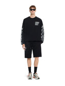 Bluza OFF WHITE,  Motion Arrow Skate Crewneck Sweatshirt, Negru