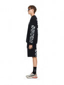 Bluza OFF WHITE,  Motion Arrow Skate Crewneck Sweatshirt, Negru