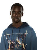 Hanorac OFF WHITE, Ripped Narciso Regular Hoodie, Albastru