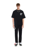 Pantaloni OFF WHITE, Motion Arrow Cuffed Sweatpants, Negru