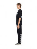 Pantaloni OFF WHITE, Motion Arrow Cuffed Sweatpants, Negru