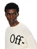 Pulover OFF WHITE Bookish Shared Knit Crewneck - Beige