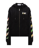 Hanorac OFF WHITE, with Industrial Arrow logo print, Negru