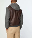 Jacheta L.B.M 1911, Grey Wool Details, Leather, Brown