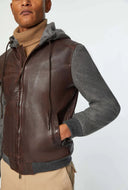 Jacheta L.B.M 1911, Grey Wool Details, Leather, Brown