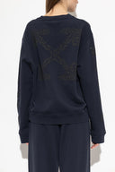 BLUZA OFF WHITE, NAVY BLUE Sweatshirt with logo