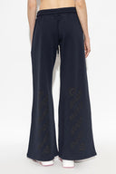 Pantaloni OFF WHITE, NAVY BLUE Wide-leg sweatpants