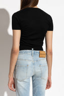 Bluza DSQUARED2,  Wool top with embroidered logo, Negru