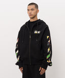 Hanorac OFF WHITE, with Industrial Arrow logo print, Negru