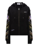 Hanorac OFF WHITE, with Arrow Archigeography logo print, Negru