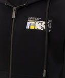 Hanorac OFF WHITE, with Industrial Arrow logo print, Negru