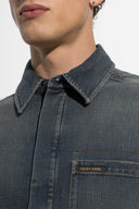 Jacheta Golden Goose, NAVY BLUE Denim shirt
