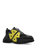 SNEAKERS BALENCIAGA, Triple S Design, Yellow Logo, Black