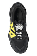 SNEAKERS BALENCIAGA, Triple S Design, Yellow Logo, Black