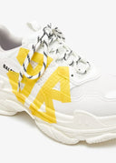 SNEAKERS BALENCIAGA, Triple S Tape, Yellow Detail, White Woman