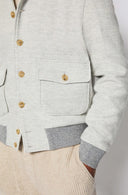 Jacheta L.B.M 1911,Bomber jacket in ice gray jersey