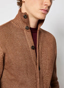 Pulover L.B.M 1911,Knitted bomber jacket in hazelnut