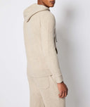 Hanorac L.B.M 1911,Ivory knit zip-up hoodie