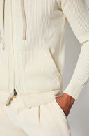Hanorac L.B.M 1911,Ivory knit hoodie