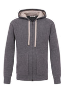 Hanorac L.B.M 1911, Grey knit zip-up hoodie